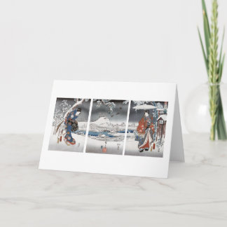 Modern Genji Triptych Greeting Card