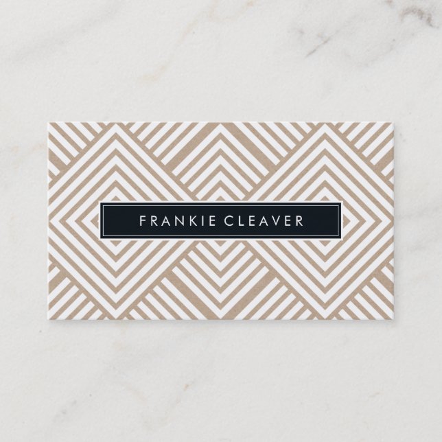 MODERN GEO DIAMOND PATTERN trendy simple kraft Business Card (Front)
