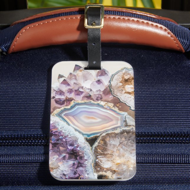 Modern Geode Crystal  | Crystal Luggage Tag (Front Insitu 2)