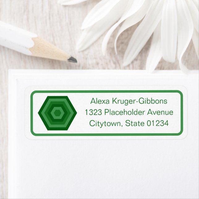 Modern Geometric 3-Line Green Nested Hexagons (Insitu)
