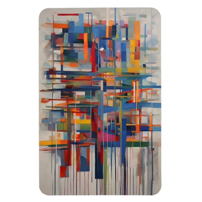 Modern Geometric Abstract Art Magnet (Vertical)