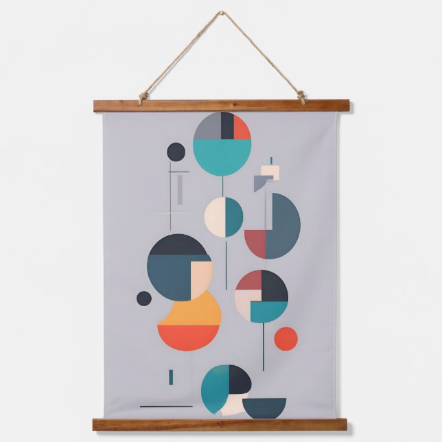 Modern Geometric Abstract Art - Minimalist Design Hanging Tapestry (Front)