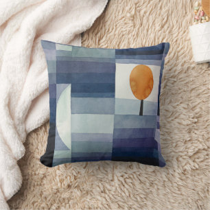 Modern Geometric Abstract Blue Orange Klee Cushion