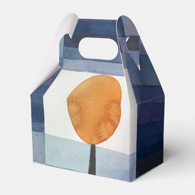 Modern Geometric Abstract Blue Orange Klee Favour Box (Front Side)