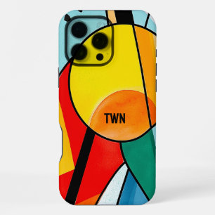 Modern Geometric Abstract Bright Colors iPhone 16 Pro Max Case