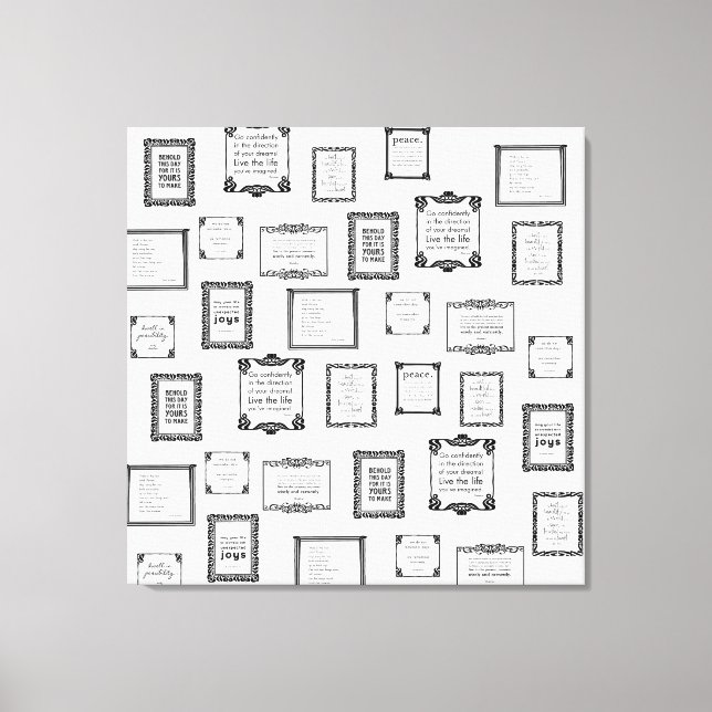 Modern Geometric Abstract Daily Fun Framed Quotes Canvas Print (Front)