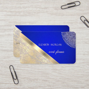 Modern Geometric,Abstract Faux Gold Royal Blue Business Card