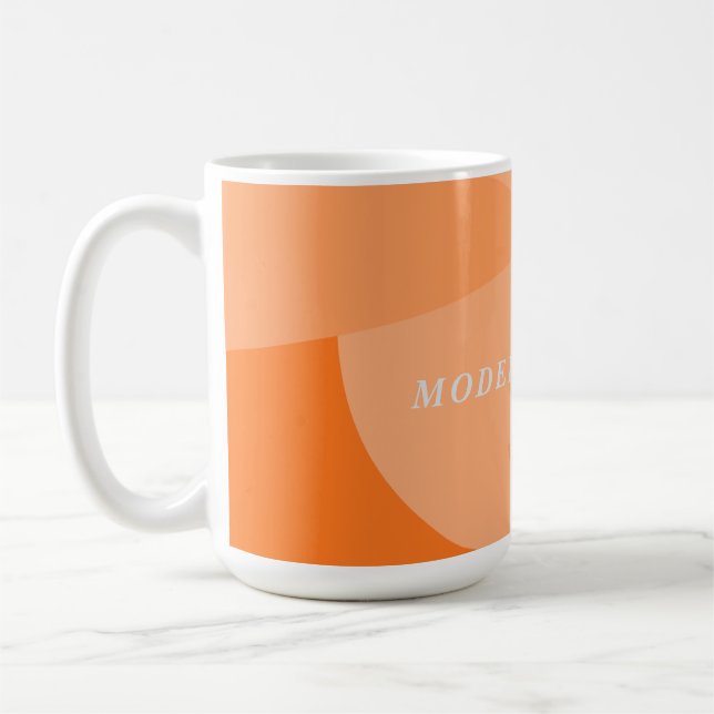 Modern geometric abstract orange custom office coffee mug (Left)