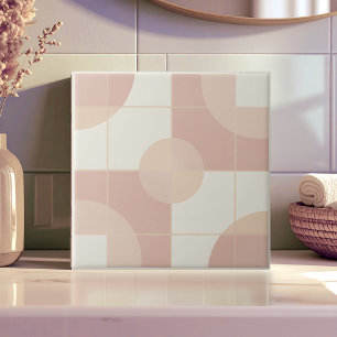 Modern Geometric Abstract Pat#10 Rose Gold ID1192 Tile
