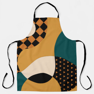 Modern geometric abstract patchwork pattern, wavy  apron