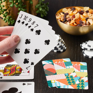 Modern Geometric Abstract Pattern Bold Retro  Playing Cards