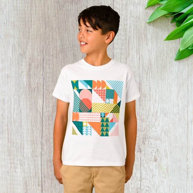 Modern Geometric Abstract Pattern Bold Retro  T-Shirt (Creator Uploaded)
