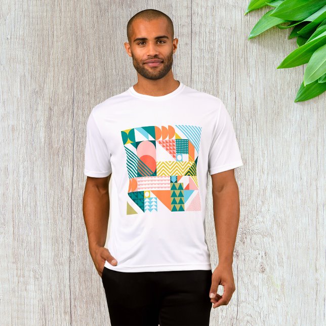 Modern Geometric Abstract Pattern Bold Retro  T-Shirt (Creator Uploaded)