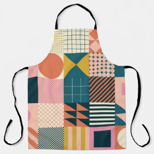 Modern geometric abstract pattern design with simp apron