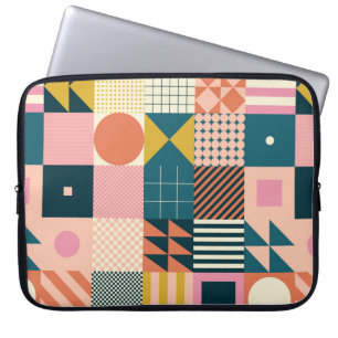 Modern geometric abstract pattern design with simp laptop sleeve