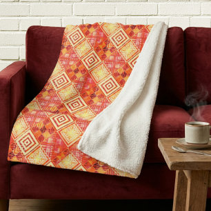Modern Geometric Abstract Pattern Sherpa Blanket