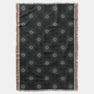 Modern Geometric Abstract Pattern Teal And Black Throw Blanket