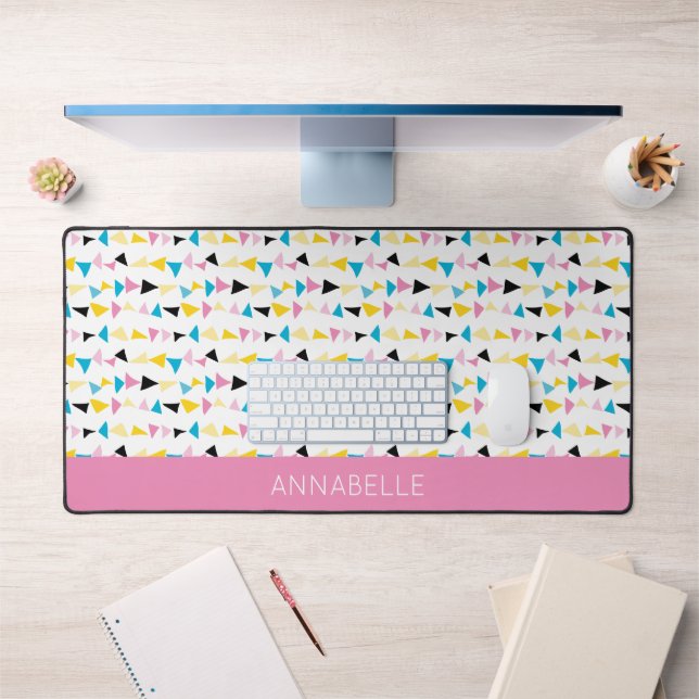Modern Geometric Abstract Personalised First Name Desk Mat (Office 1)
