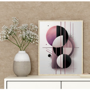Modern Geometric Abstract Pink Elegant Minimalist Poster