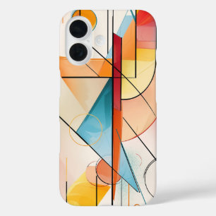 Modern Geometric Abstract Triangle Design iPhone 16 Case