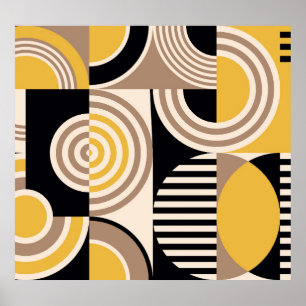 Modern geometric, abstract vintage pattern poster
