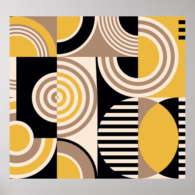 Modern geometric, abstract vintage pattern poster (Front)