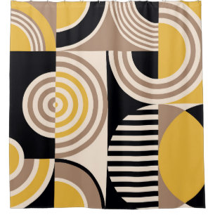 Modern geometric, abstract vintage pattern shower curtain