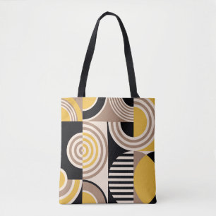 Modern geometric, abstract vintage pattern tote bag