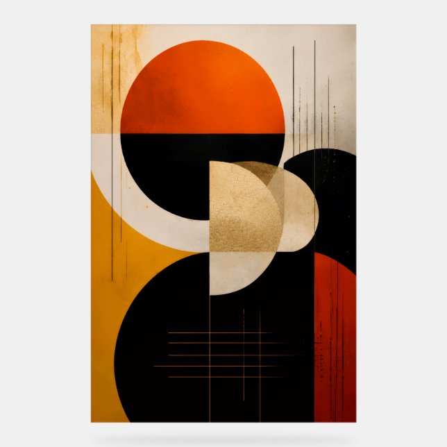 Modern Geometric Abstract Wall Art Print Acrylic Sign (Front)