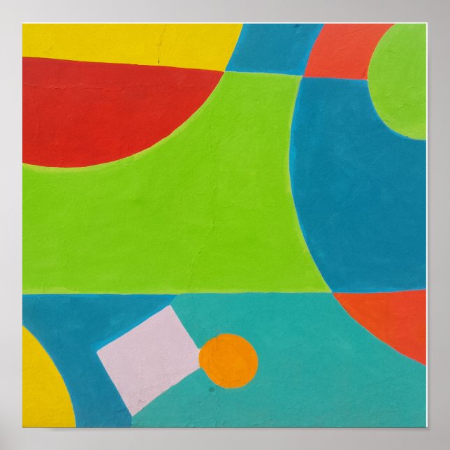 Modern Geometric Abstract Wall Art Square Poster (Front)