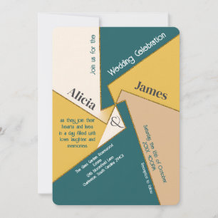Modern Geometric Abstract Wedding Unique Quirky Invitation