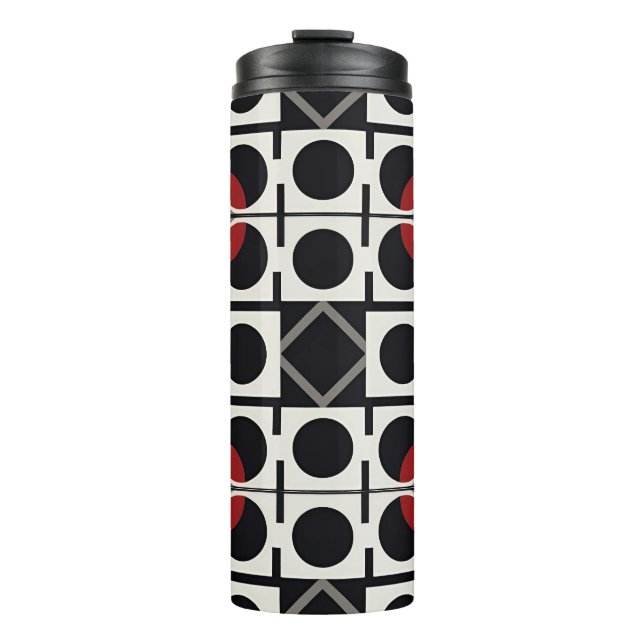 Modern Geometric Abstract With Circles Thermal Tumbler (Front)