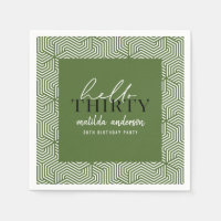 Modern geometric and script 30th birthday party