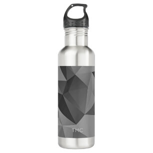 Modern Geometric Angles INITIALS Grey Cool 710 Ml Water Bottle