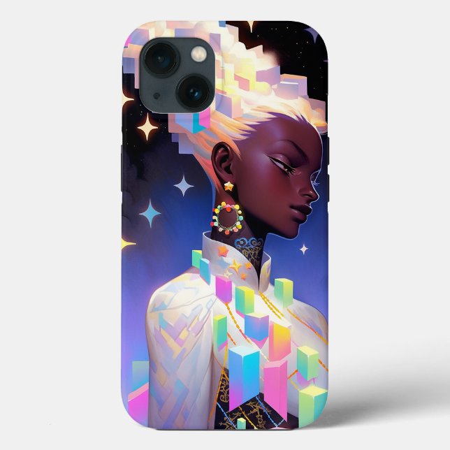 Modern Geometric Anime Girl Case-Mate iPhone Case (Back)