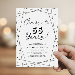 Modern Geometric Any Year Adult Birthday Party Invitation