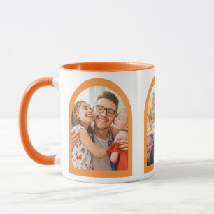 Modern Geometric Arch Memories Custom Family Photo Mug