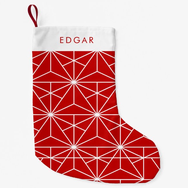Modern geometric art deco small christmas stocking (Front)