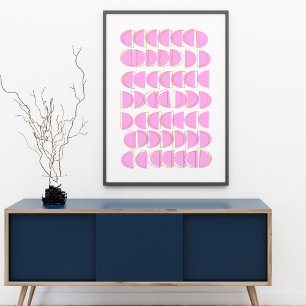 Modern Geometric Art Design in Pink Poster