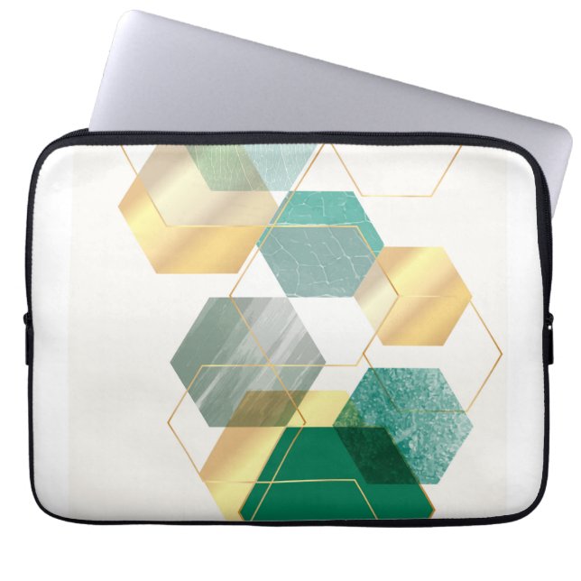 Modern geometric art laptop sleeve (Front)