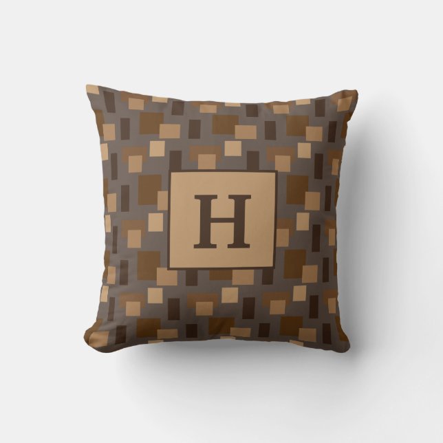 Modern Geometric Art Personalised Monogrammed Cushion (Front)