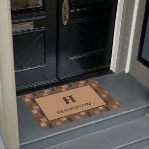 Modern Geometric Art Personalised Monogrammed Door Doormat