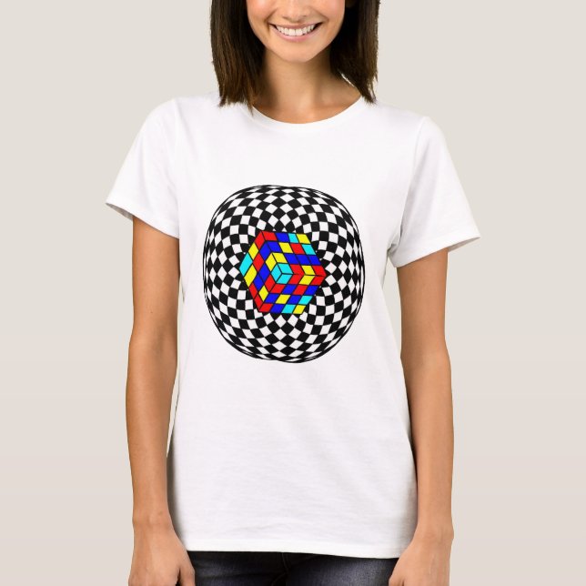"Modern Geometric Art T-Shirt – Abstract Pattern T (Front)