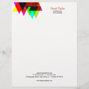 Modern Geometric Artistic Logo Professional Customized Letterhead