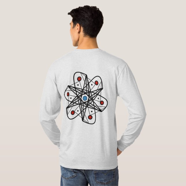 Modern Geometric Atom Inspired Abstract Design T-Shirt (Back Full)