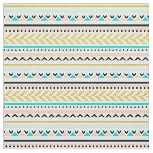 Modern Geometric Aztec Tribal Inspired Pattern Fabric