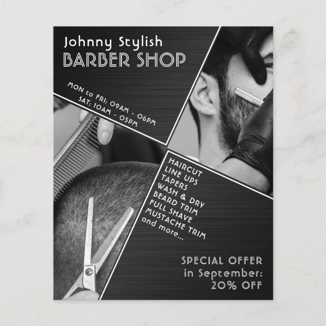 Modern geometric barber flyer (Front)