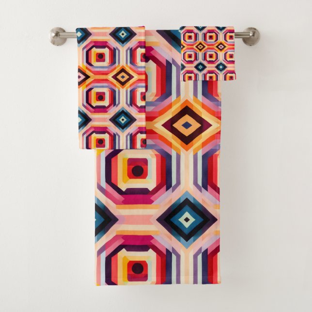 Modern Geometric Bath Towel Set (Insitu)