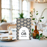 Modern Geometric Black and Gold Table Number<br><div class="desc">Elevate your wedding decor with this chic modern geometric table number card. Featuring bold black and white patterns accented with shimmering gold details and elegant typography, this design is perfect for contemporary weddings that embrace sleek and stylish aesthetics. Personalise with the couple’s names and table numbers to create a memorable...</div>