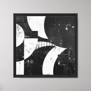 Modern Geometric Black and White Abstract Art Canvas Print